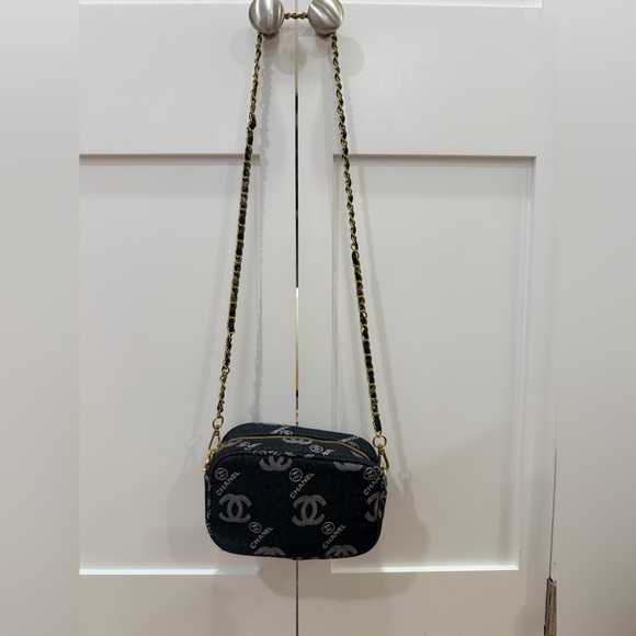 Chanel (Makeup/Novelty) Black Denim CC Crossbody with 2 removable straps! - New! - Picture 9 of 15